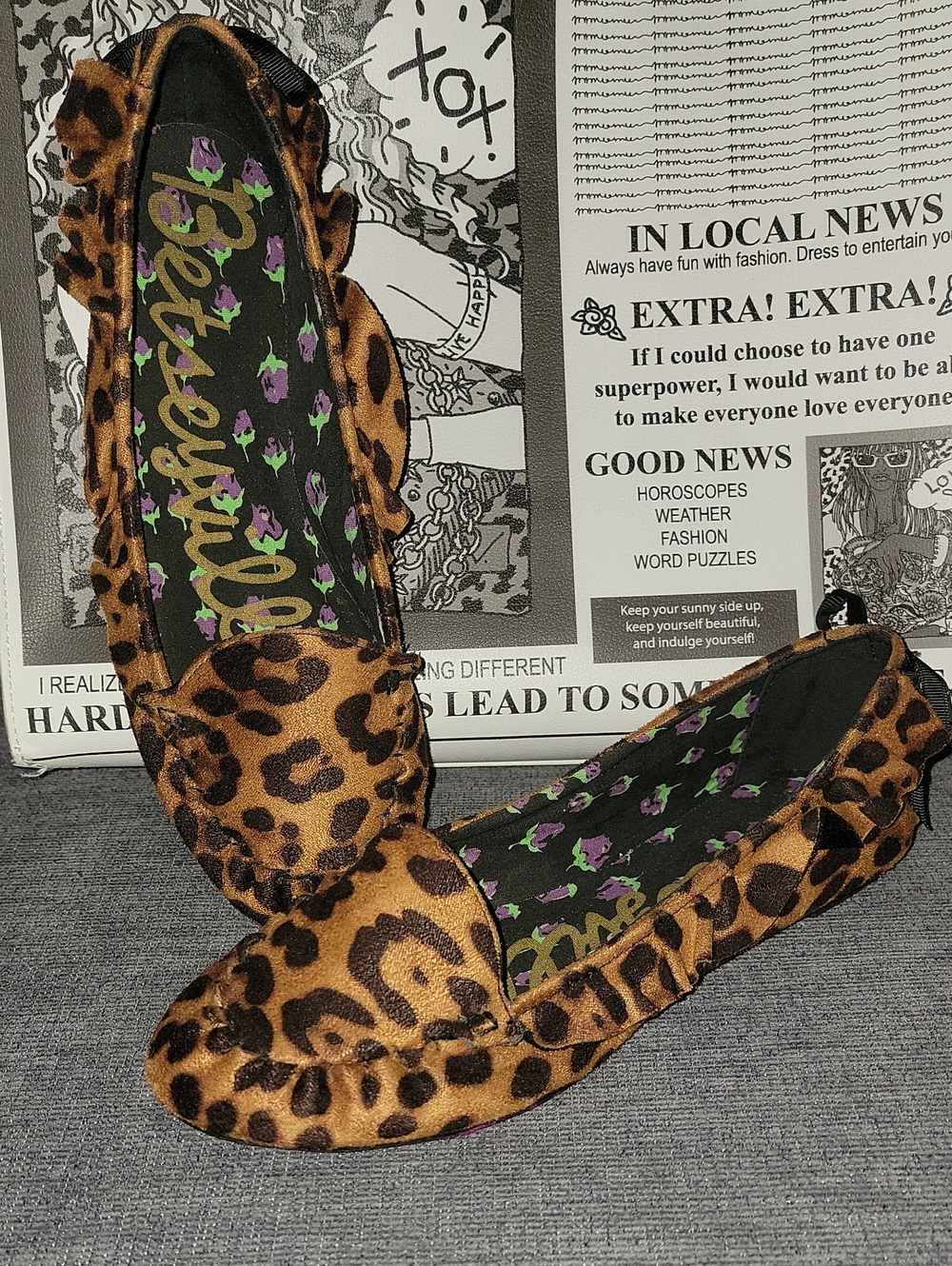 Betseyville By Betsey Johnson Leopard Print Women's Flats - Brown Size 8